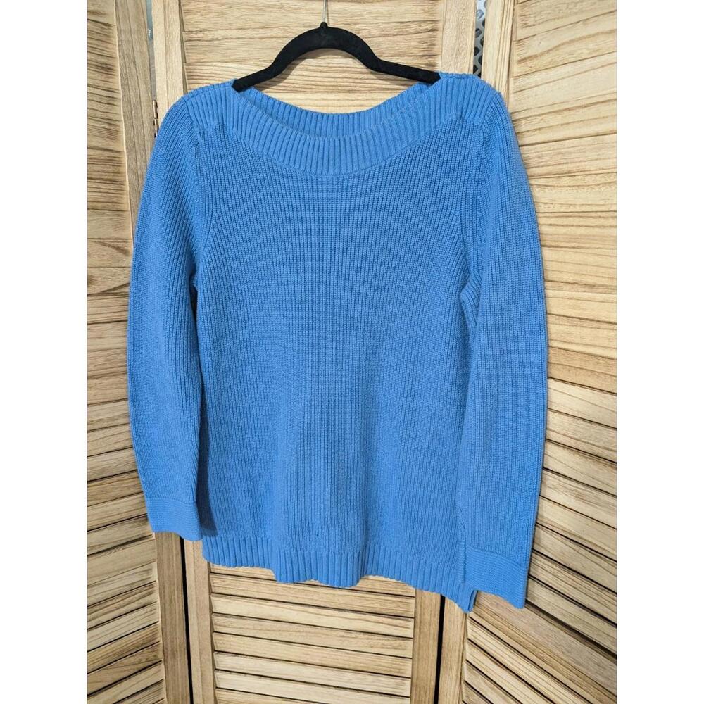 Talbots Sweater Womens Large Blue‎ Heavy Knit Long Sleeve Pullover